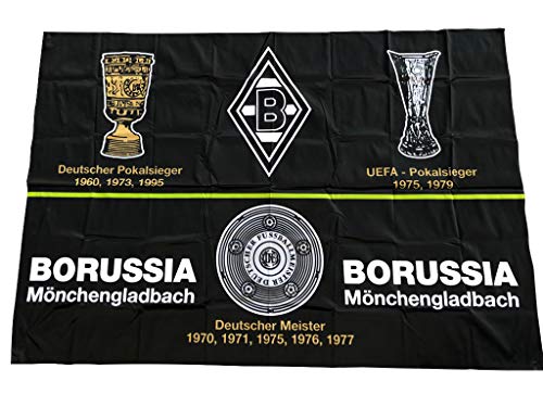 Schwenkfahne Borussia Mönchengladbach Erfolge 150cm x 100cm Flagge Mini Fohlen-Fahne ohne Holzstab Lizenzprodukt