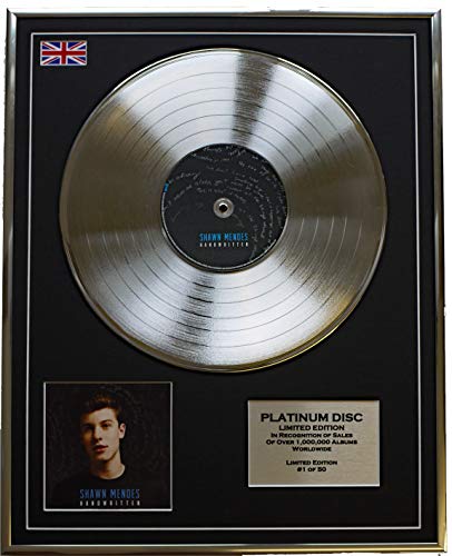 Everythingcollectible Shawn Mendes/Limitierte Edition Platin Schallplatte/Hand Written
