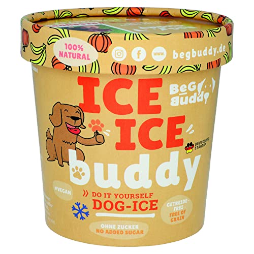 BeG Buddy EIS für Hunde [ohne Zuckerzusatz] als Snack, Hundeeis Selbermachen, Abkühlung Hund, Dog Ice [100% natürlich], Hundeleckerli mit gesunder Banane & Kürbis