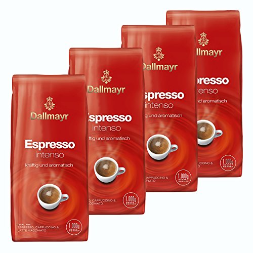 Dallmayr Espresso Intenso, Bohnenkaffee, Röstkaffee, Kaffee, Kaffeebohnen, 4 x 1000 g