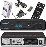 Ankaro 2100 DSR HD Sat Receiver mit PVR Aufnahmefunktion für Satellitenschüssel, AAC-LC Audio, Einkabel tauglich, HDMI,SCART, KOAXIAL, USB 2.0, Timeshift, Receiver für Sat Fernsehen + HDMI Kabel