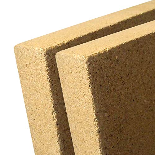 V1-30-2x - Vermiculite Platte - Schamotte Ersatz für Kaminöfen - Stärke: 30 mm - Maße: 400 x 300 mm - 2 Stück