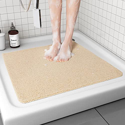 Duschmatte rutschfest,53x53cm Duschwannenmatte mit Ablauflöchern schimmelresistent PVC Duscheinlage Quadratisch für sicheren Halt in der Dusche Massage Duschmatten