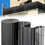 Izrielar PVC Sichtschutzmatte 90 x 500 cm, Sichtschutzzaun Gartenzaun mit Kabelbindern, Sichtschutz für Balkon Zaun, 3-Gewicht-Verstärkung, Balkonverkleidung, Gartenzaun, Anthrazit