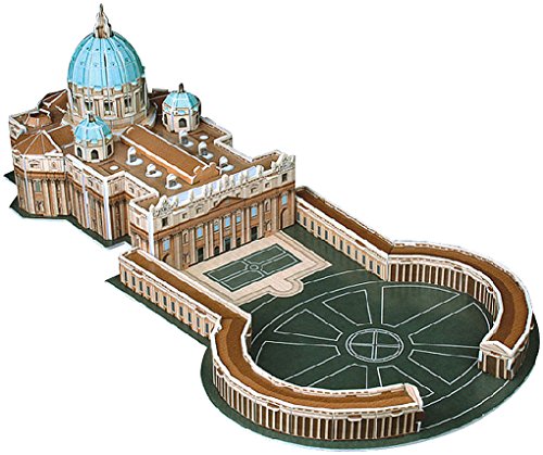 Playtastic 3D Puzzle Bausatz: Faszinierendes 3D-Puzzle Petersdom mit Petersplatz in Rom, 56 Teile (Kinderspielzeug)