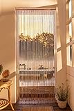 Türvorhang aus Bambus, 90x200 cm, Balkontür Insektenschutz Vorhang, Fliegenvorhang, Fadenvorhang
