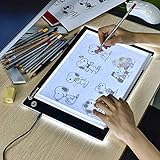 XIAOSTAR Led Licht Pad A4, Leuchttisch einstellbare leuchtkasten Copy Board Leuchtkasten, mit Type-C Ladekabel für Diamond Painting Skizzieren Animation (A4)