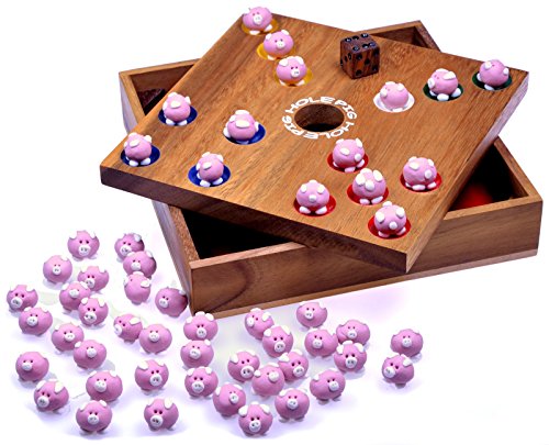 Pig Hole - Big Hole - Schweinchenspiel - Würfelspiel - Gesellschaftsspiel - Brettspiel aus Holz