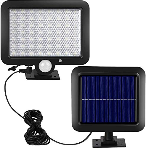 Solarlampen für Außen, Vivibel 56 LED Solar Außenleuchte mit Bewegungsmelder, IP65 Wasserdichte, 120° Beleuchtungswinkel, 3 Modi Solar Wandleuchte mit 16.5ft Kabel für Garten