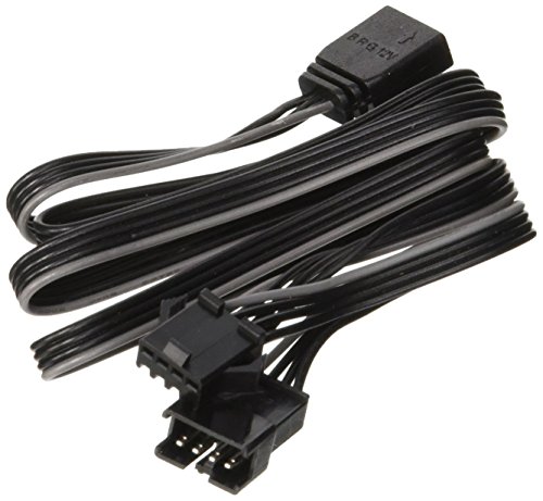 Phanteks, Motherboard-RGB-LED-Adapter (PH-CB_RGB4P), 1 x Signalkabel (0,609 m, 4-polig, schwarz), 1 x Verlängerungs-Stecker (12 V, RGB, LED, G, R, B), 1 x Motherboard-Stecker, 1 x RGB-LED-Steckerleiste (schwarz).