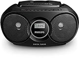 Philips Audio AZ215B/12 CD-Soundmachine (Digital UKW, Audioeingang, 3 Watt, leicht bedienbar) schwarz