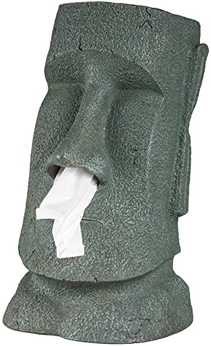 Rotary Hero Moai Taschentuchbox Taschentuchspender Kosmetiktücherbox - Für Küche Badezimmer Schlafzimmer - Rechteckig - 18x19x31.5 cm