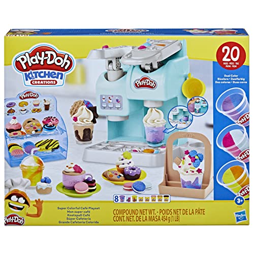 Play-Doh Kitchen Creations Knetspaß Café, Café-Spielset mit 20 Accessoires und 8 Dosen