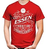 Mein Leben Essen Männer und Herren T-Shirt | Fussball Ultras Geschenk | M1 Front (XXL, Rot)