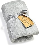 Liebenstein® Premium Saunahandtuch - in hellgrau - 70x200 cm - aus feinster Baumwolle mit 675 g/ m² - außergewöhnlich weich und saugstark (hellgrau)