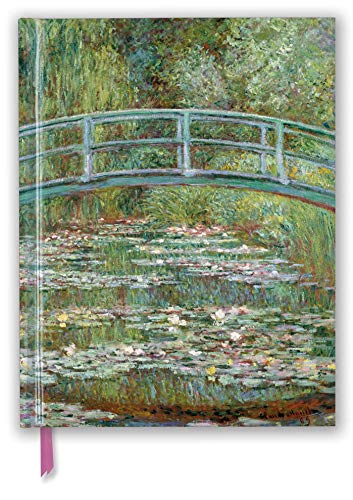 Premium Skizzenbuch: Claude Monet, Die japanische Brücke: Unser hochwertiges Blankbook mit festem, künstlerisch geprägtem Einband im Format 28 cm x 21,6 cm