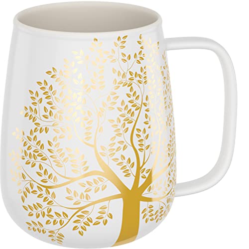 amapodo Tasse groß - Kaffeebecher Porzellan 600ml - Kaffeetasse gross - Geschenke für Frauen - Jumbotasse - Coffee Mug - XXL Kaffee Bürotasse Weiß