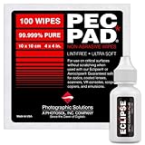 Eclipse Optic Cleaning Fluid and PEC-PAD Lint Free Wipes - Critical Optic Cleaning Solution - Non-Abrisive Cleaning Wipes for Sensitive Glass - Cleaning Kit - Dropper Tip (15ml) 0.5oz