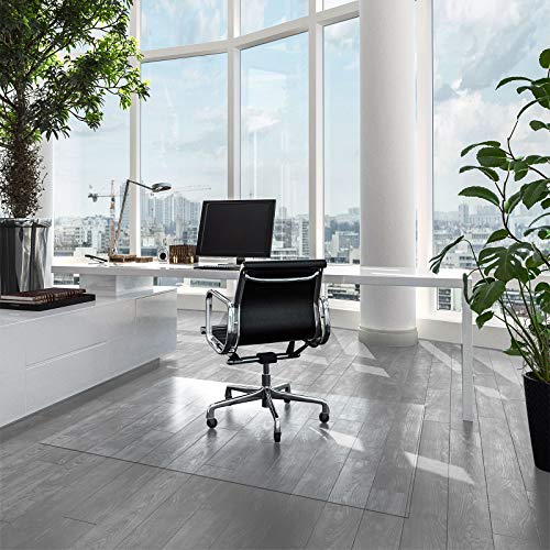 Bodenschutzmatte für Hartböden | Neo | Transparent & Halbtransparent | Bürostuhlunterlage Bodenmatte Stuhlunterlage | Stärke: 1,5 mm | viele Größen zur Auswahl (Transparent, 90 x 100 cm)