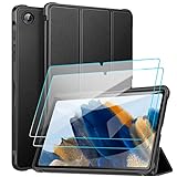 ZtotopCases für Samsung Galaxy Tab A8 10.5 2021 Hülle (SM-X200/X205) mit 2 Stück Schutzfolie, Ultra Dünn Leichte TPU Schutzhülle, für Galaxy Tab A8 10.5 Zoll, Schwarz