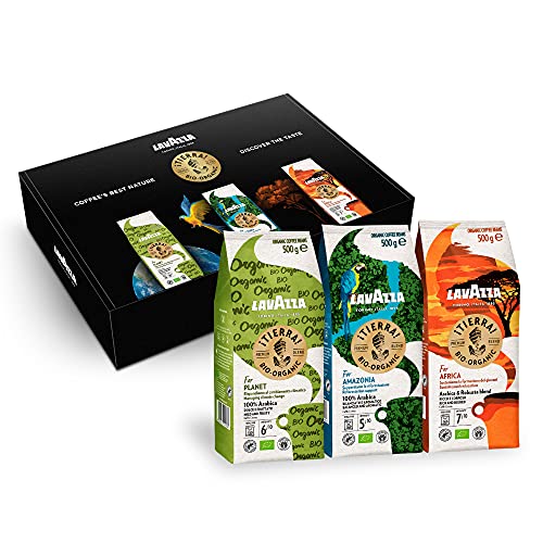 Lavazza ¡Tierra! Probierset Kaffeebohnen, 3 x 500g For Africa, For Amazonia, For Planet, 1500 g