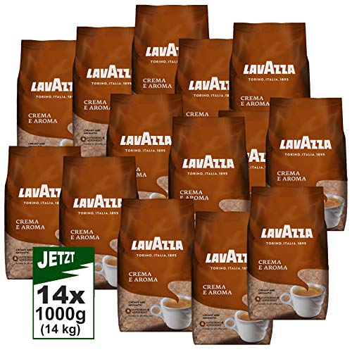 LAVAZZA Kaffee Crema E Aroma 14x1000g (14kg) Premium Kaffee Italia, cremig und aromatisch