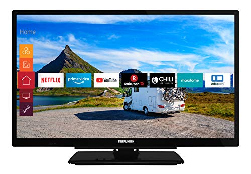 Telefunken XF22G501V 55 cm (22 Zoll) Fernseher (Full HD, Triple Tuner, Smart TV, Prime Video, 12 V, Works with Alexa)