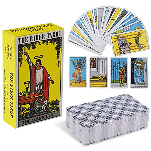 78 Tarot Cards Set With Colorful Box, Tarot Rider Waite Tarot-Deck Zukunft Erzählen Spiel Schicksal Vorhersage Karten Kit für Familienfeier Gewöhnliche Anfänger