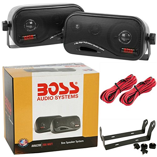 2 BOSS Audio Systems AVA6200 AVA 6200 Schwarze Lautsprecher bass-Reflex 18,50 cm 3 Wege 100 watt rms 200 watt max für autoinnenräume geschäftsräume, pro Paar