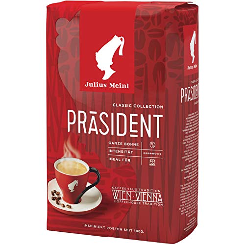 Julius Meinl Kaffee Präsident, ganze Bohnen, 5 Packungen mit jeweils 500g, gesamt 2,50 Kg