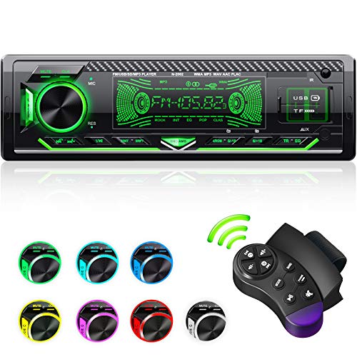 CENXINY Autoradio mit Bluetooth Freisprecheinrichtung, 7 Farben Licht Einstellbar 1 Din Autoradio Bluetooth mit USB*2/AUX/TF, MP3 Player/FM Autoradio Radio mit Bass