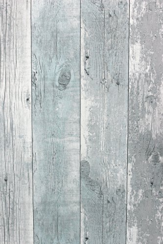 Vlies Tapete Antik Holz rustikal verwittert hell blau grau vertäfelung 68614