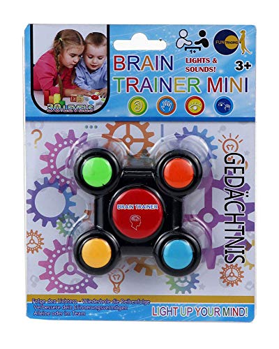 Fun Trading 4860 - Brain Trainer Mini, Gedächtnis und Lernspiel mit Licht und Sound, inklusive Batterien