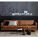 Maison ESTO 3 Sitzer Sofa Rodeo Classic Echtleder Leder Lounge Couch Ledersofa Cognac
