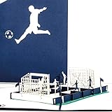 Pop Up Karte 'Fußballfan ' Blau & Weiß - 3D Fußball Geburtstagskarte & Einladungskarte zum Geburtstag für Fans von Schalke, Hamburg, Berlin u.v.m.