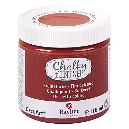 Rayher 38867222 Chalky Finish auf Wasser-Basis, Kreide-Farbe für Shabby-Chic-, Vintage- und Landhaus-Stil-Looks, 118 ml, rost