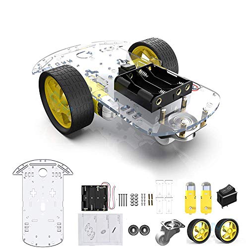 2WD Roboter Smart Auto Chassis DIY Kits Intelligente Motor mit Tracking Geschwindigkeit und Tacho Encoder 65x26mm Reifen für Raspberry Pi(2WD)