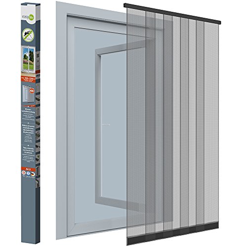 Insektenschutz-Vorhang - 125x220 cm - Lamellenvorhang für Türen mit Fliegengitter aus Fiberglas - ohne Bohren/Kleben