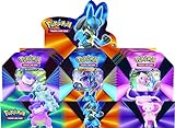 Pokémon Tin-Box V-Kräfte – Lucario V, Galar-Lahmus V oder Mew V (eins zufällig ausgewählt), Kartenspiel, ab 6 Jahren, für 2 Spieler, über 10 Minuten Spieldauer