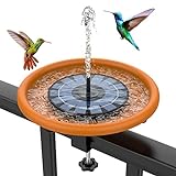 AISITIN Vogeltränke hängend für Balkongeländer mit 2,5W Solar Springbrunnen, Frostsicher Vogeltränke Balkon ogeltränke, 2022 Upgrade (∅ 30cm) Vogelbad Garten für Wildvögel, Wassertränke für Vögel