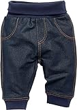 Schnizler Baby-Unisex Sweat-Hose Jeans-Optik Jogginghose, Blau (Blau 7), 18-24 monate (Herstellergröße:92)