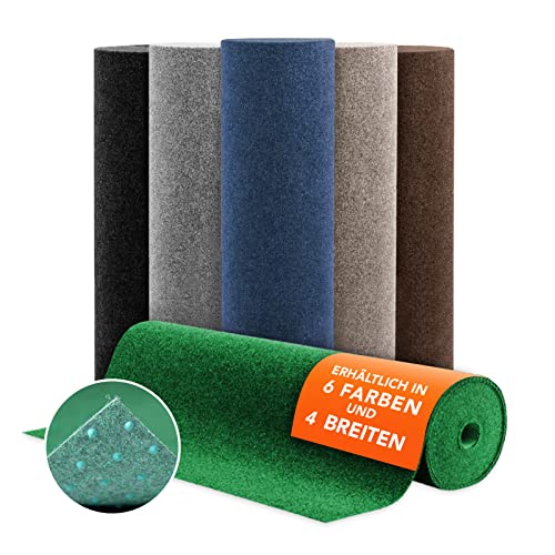 Floordirekt Rasenteppich Farbwunder Pro - Balkonteppich - Kunstrasen Teppich für Terrasse, Balkon und Freizeit - Erhältlich in 6 Farben (200 x 400 cm, Schwarz)