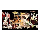 Berühmte Picasso Guernica Leinwand Malerei Moderne Abstrakte Poster Und Drucke Gerahmte Wandkunst Home Room Decoration Bilder 70x140cm (28x56in) mit Rahmen