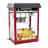 Royal Catering Popcornmaschine Popcornmaker RCPS-16E (1.600 W, Arbeitsleistung 5 kg/h 16 L/h, Topfdurchmesser 18,5 cm, Topfbeschichtung Teflon, inkl. Schaufel Messbecher) Schwarz