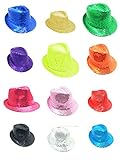 Party Factory Pailletten Hut, pinker Glitzerhut für Damen und Herren, Glamour Accessoire, Kopfbedeckung für Karneval