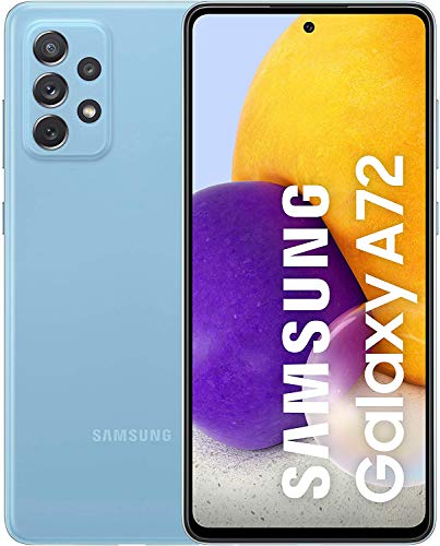 Samsung Galaxy A72 Smartphone ohne Vertrag 6,7 Zoll Infinity-O FHD+ Display, 128 GB Speicher, 5,000 mAh Akku und Super-Schnellladefunktion, blau, 30 Monate Herstellergarantie [Exklusiv bei Amazon]