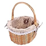 Generic Picknickkorb für Kinder Mädchen, Einkaufskorb Geschenkkorb aus Weiden Oval Osterkorb, Präsentkorb für Obst Geschenk Handwerk (35 x 26 x 15cm)