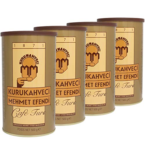 Kurukahveci Mehmet Efendi - Feiner türkischer Mokka Kaffee gemahlen im 4er Set á 500 g Packung