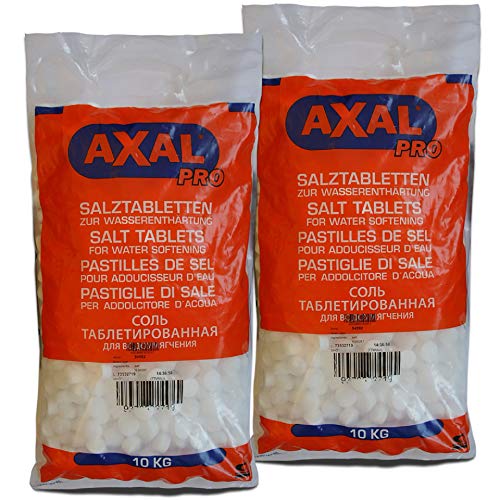 Axal Pro 20kg Salztabletten Regeneriersalz 2 x 10 kg Tabletten-Form Wasserenthärtungsanlagen Entkalkungsanlage Pools