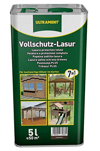 Ultrament Vollschutz-Lasur 7-in-1, nussbaum, Holzschutz, 5 Liter
